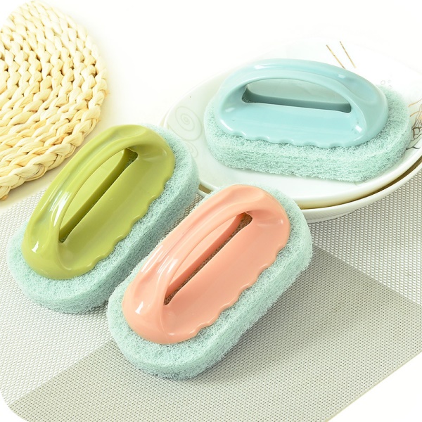 厨房灶台洗锅洗碗刷 带把手加厚海绵擦 浴室浴缸清洁刷长柄刷子