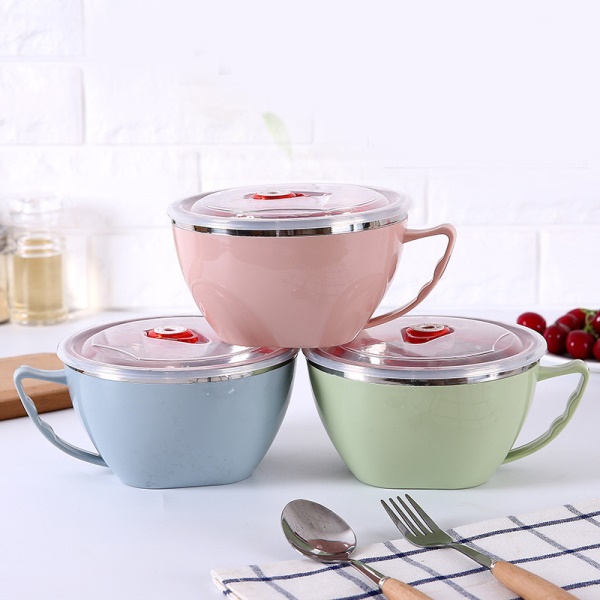 不锈钢泡面碗学生宿舍方便碗食堂保温饭盒餐杯汤碗带...